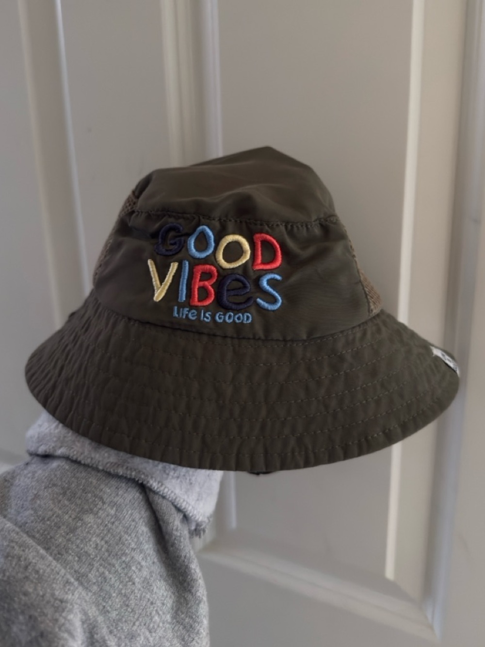 Life Is Good Kids Olive 'Good Vibes' Embroidered Bucket Hat